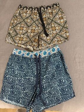Bundle Of 2 SUNDANCE Kai Two Tone Batik Casual Shorts in Blue Size XS